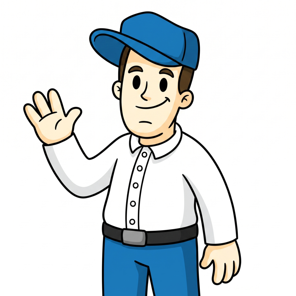 The Cleaning Company crew member waving